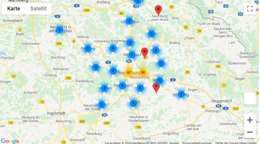 Karte der Vorverkaufsstellen - Regensburger Verkehrsverbund