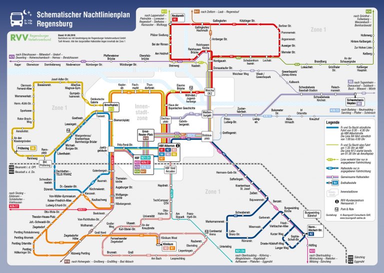 Nachtbus-Liniennetz - Regensburger Verkehrsverbund