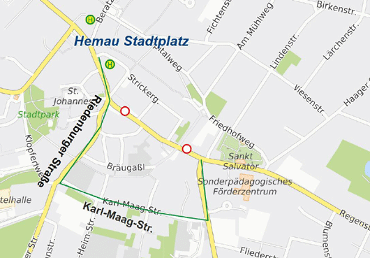 Karte Umleitung Hemau